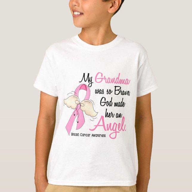 Camiseta Mi abuela es un cáncer de pecho del ángel 2 (Anverso)