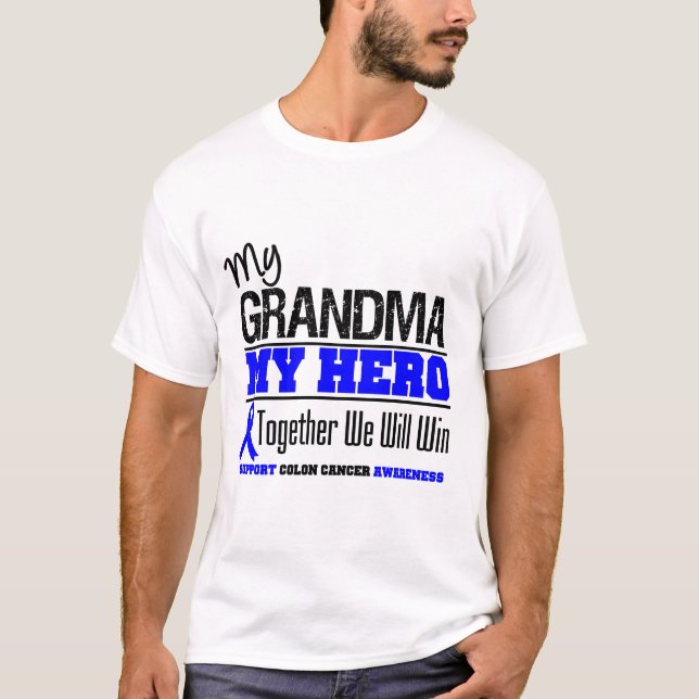 Camiseta Mi abuela, mi cáncer de colon del héroe (Anverso)