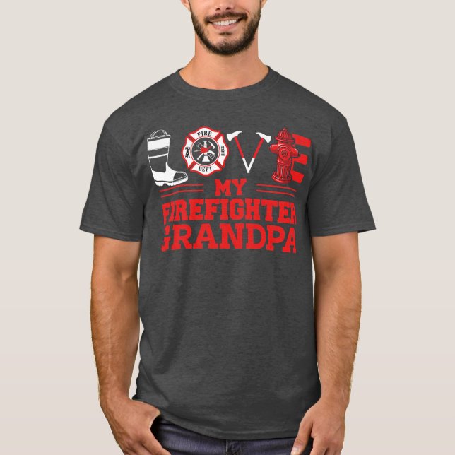 Camiseta Mi Abuelo Bombero Por El Fuego En El Día Del Padre (Anverso)