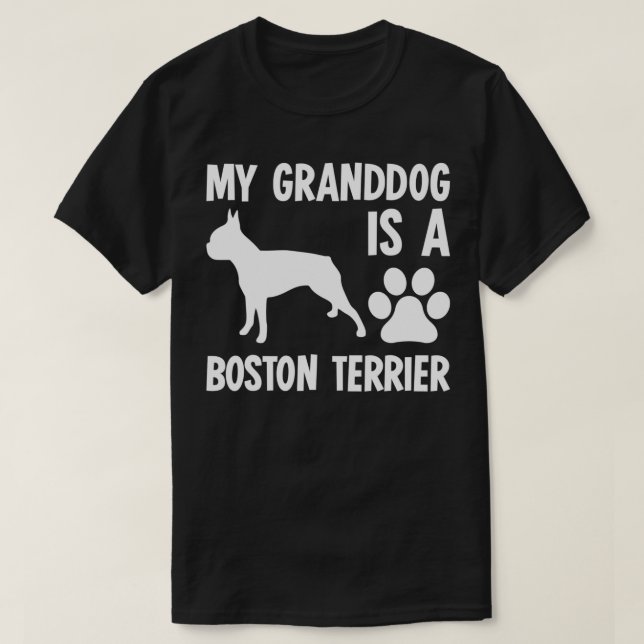 Camiseta Mi Abuelo Es Un Abuelo Abuela De Boston Terrier Gr (Diseño del anverso)