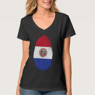 Camiseta Mi Adn es Paraguay Gran Bandera Huella Nativa