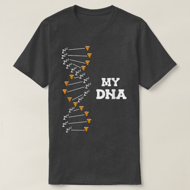 Camiseta Mi Adn Es Pizza Y Duerme 10472414 (Diseño del anverso)
