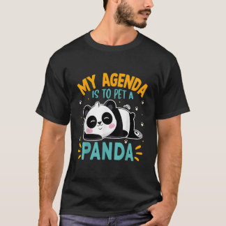 Camiseta Mi agenda de panda es acariciar un oso panda