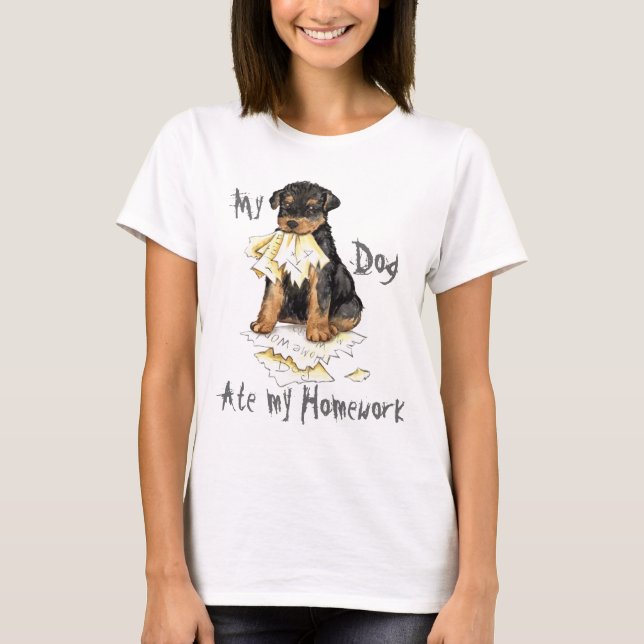 Camiseta Mi Airedale comió mi hogar (Anverso)