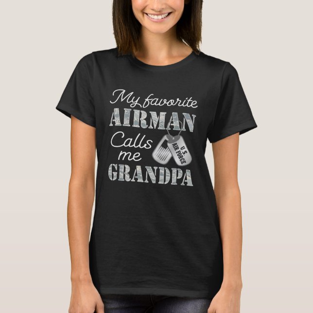 Camiseta Mi Airman favorito me llama abuelo USAF Abuelo G (Anverso)