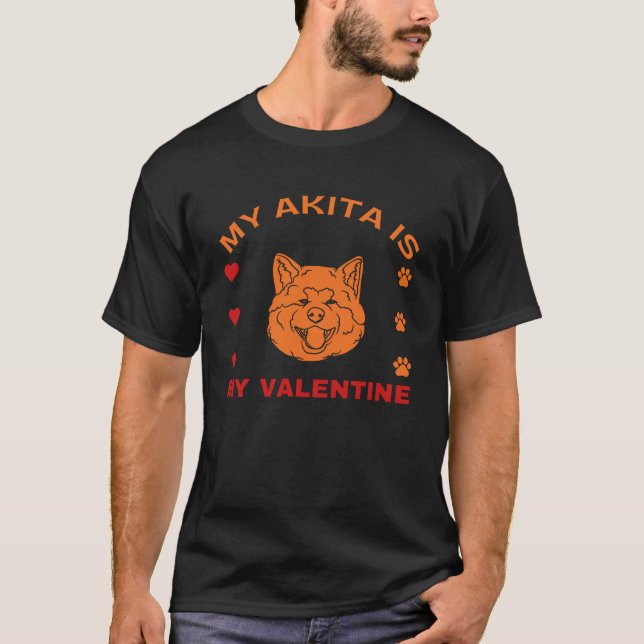 Camiseta Mi Akita Es Mi Valentín (Anverso)