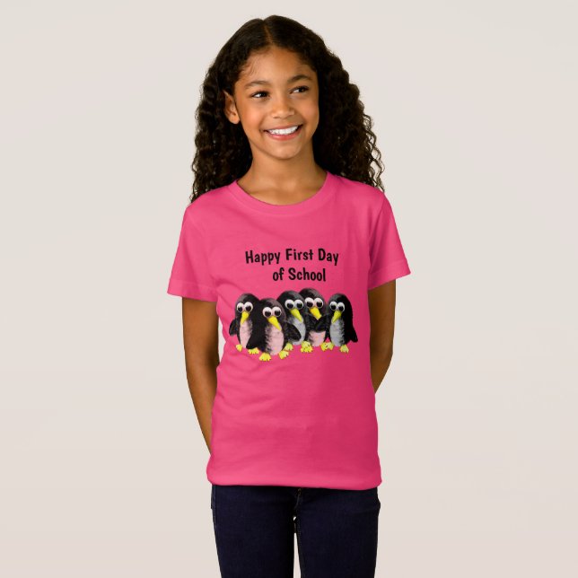 Camiseta Mi amigo el pingüino, personalizado para los niños (Anverso completo)