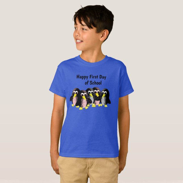 Camiseta Mi amigo el pingüino, personalizado para los niños (Anverso completo)