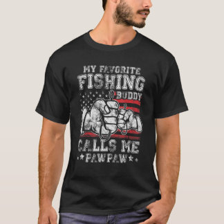 Camiseta Mi amigo pescador favorito me llama bandera de EE.