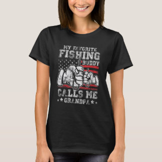 Camiseta Mi amigo pescador favorito me llama bandera de Est