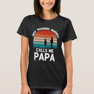Camiseta Mi amigo pescador me llama Gran Vintage Papa Retro
