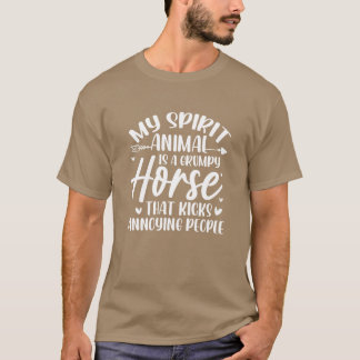 Camiseta Mi animal espiritual es un caballo gruñón retro
