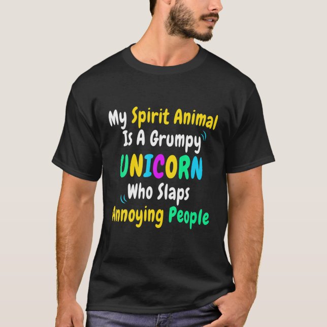 Camiseta Mi Animal Espiritual Es Un Gruñón Funny Sarcast De (Anverso)