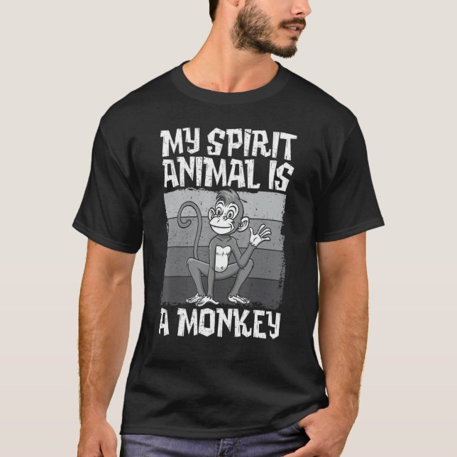 Camiseta Mi animal espiritual es un mono para hombres mujer (Anverso)