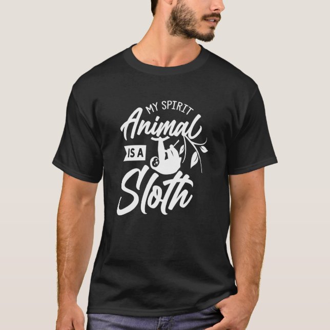 Camiseta Mi Animal Espiritual Es Un Perezoso Perrito. (Anverso)