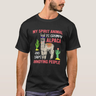 Camiseta Mi Animal Espiritual Es Una Alpaca Grumpy Que Golp