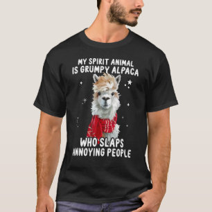 Camiseta Mi Animal Espiritual Es Una Alpaca Grumpy Que Golp