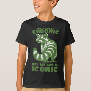 Camiseta Mi Ansiedad Es Crónica Pero Esto Es Raccoon Icónic