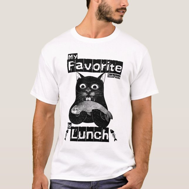 Camiseta Mi Asunto Favorito Es El Gato Divertido Del Almuer (Anverso)