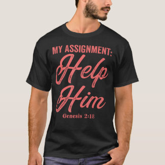 Camiseta Mi Ayuda de Tarea Él Génesis 218 Cristiano