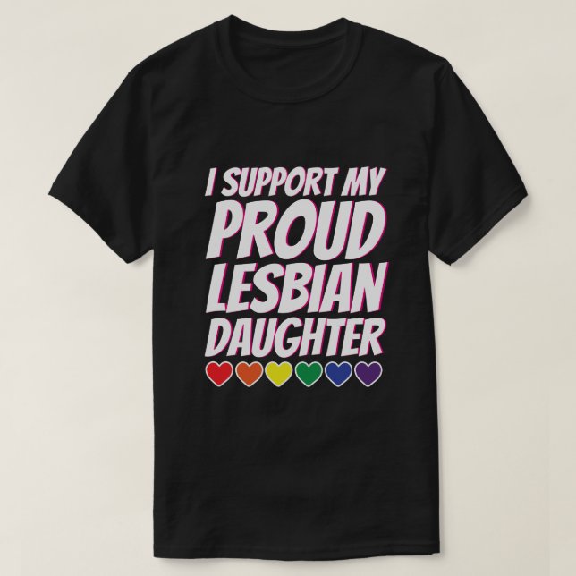 Camiseta Mi ayuda lesbiana orgullosa de la hija (Diseño del anverso)