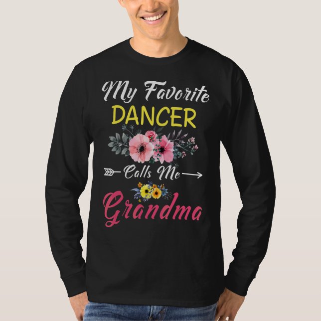 Camiseta Mi bailarina favorita me llama abuela Flores Madre (Anverso)