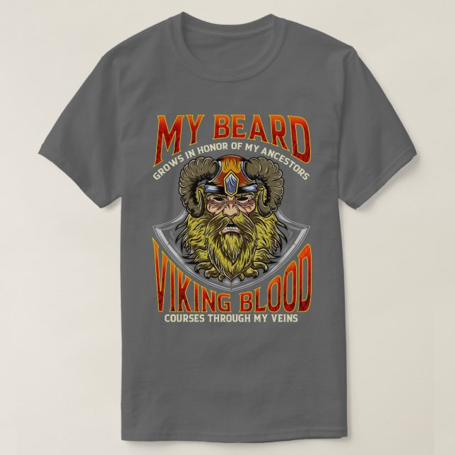Camiseta Mi Barba Crece En Honor A Mis Ancestros Viking Blo (Diseño del anverso)