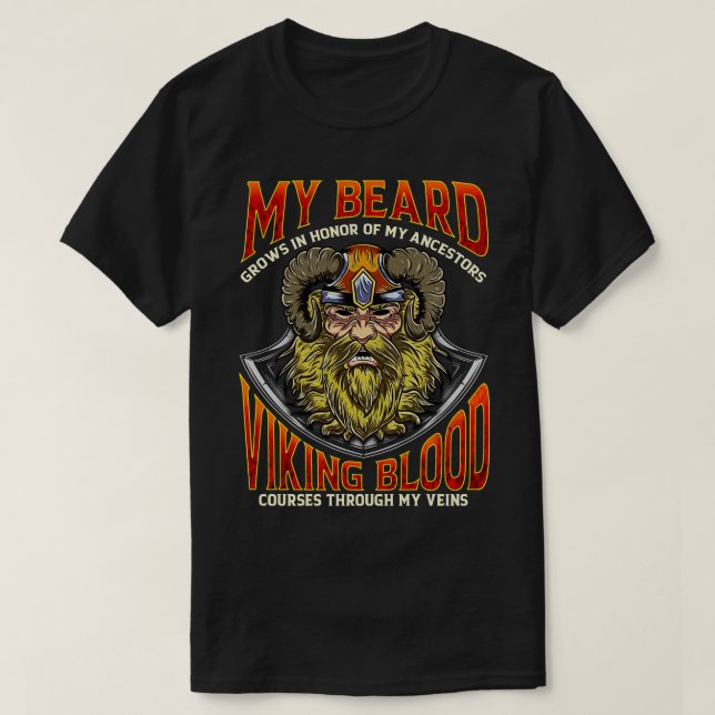 Camiseta Mi Barba Crece En Honor A Mis Ancestros Viking Blo (Diseño del anverso)