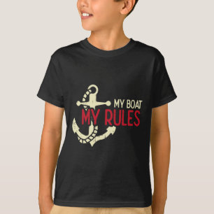 Camiseta Mi Barco Mis Reglas Ancla Dueño Fresco Marinero Ho