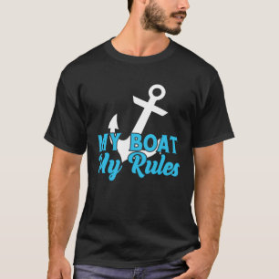 Camiseta Mi barco mis reglas Capitán Boater Boating Pontoon