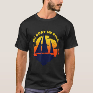 Camiseta Mi barco mis reglas Capitán Pontón en Bote