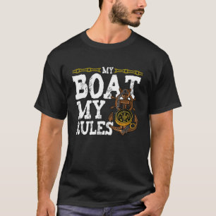Camiseta Mi barco mis reglas Capitán Pontón en Bote