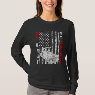 Camiseta Mi barco mis reglas capitanes de pontón de bandera