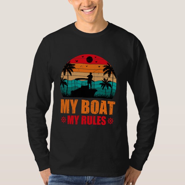 Camiseta Mi barco mis reglas Los amantes de la pesca del at (Anverso)