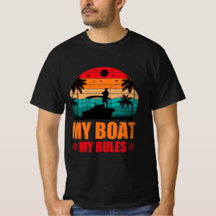 Camiseta Mi barco mis reglas Los amantes de la pesca del at