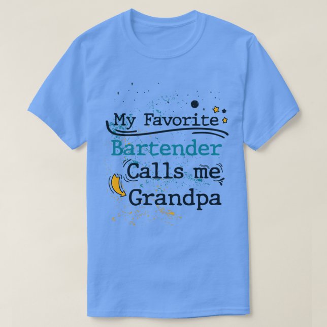 Camiseta Mi Barman favorito me llama cumpleaños de abuelo y (Diseño del anverso)