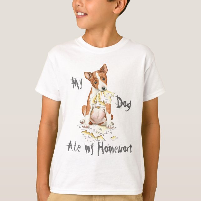 Camiseta Mi Basenji comió mi preparación (Anverso)
