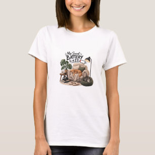 Camiseta Mi batería social está al 1% Humor de perro introv