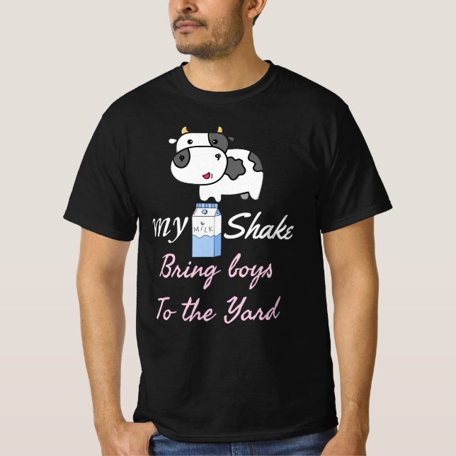 Camiseta Mi batido de leche lleva a los chicos al patio (Anverso)