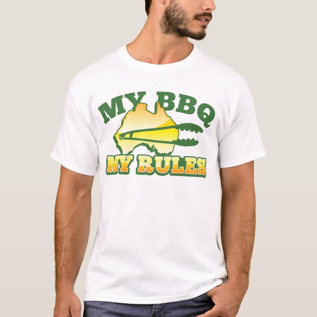 Camiseta MI Bbq MI diseño australiano de las REGLAS (Anverso)