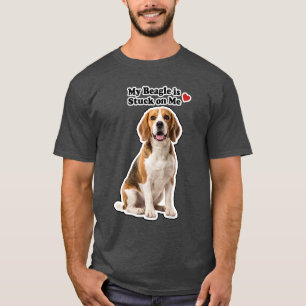 Camiseta Mi Beagle Está Pegado a Mí Amante de Perros Adorab