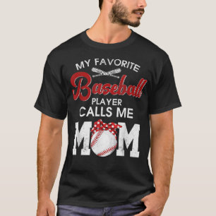 Camiseta Mi Béisbol Favorito Me Llamó Mamá De Béisbol Mot