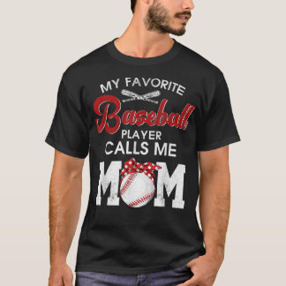 Camiseta Mi Béisbol Favorito Me Llamó Mamá De Béisbol Mot