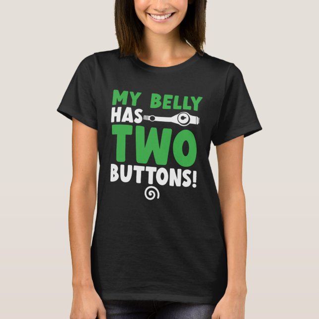 Camiseta Mi Belly Tiene Dos Botones Gastroparesis Concienci (Anverso)