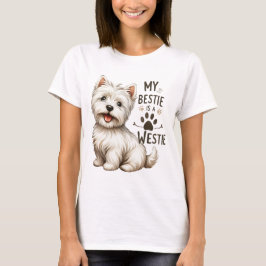 CAMISETA MI BESTIE ES MI WESTIE WEST HIGHLAND WHITE