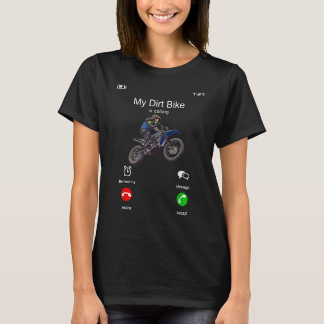 Camiseta Mi Bicicleta Sucia Llama A Pantalla Telefónica Par (Anverso)