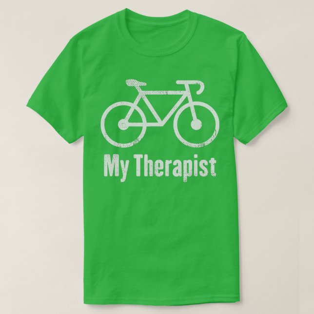 Camiseta Mi bicicleta terapeuta divertida en bicicleta (Diseño del anverso)