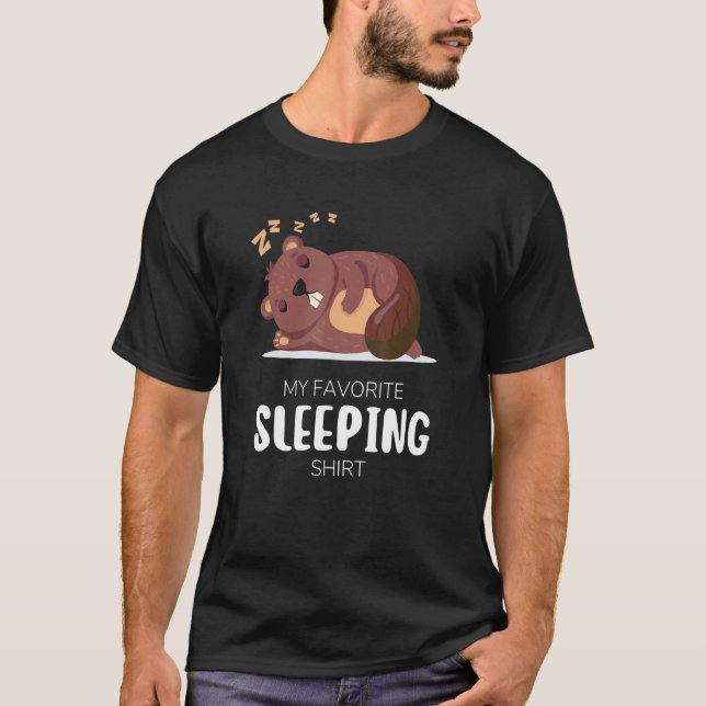 Camiseta Mi Bieber de Dormir Animal Favorito (Anverso)