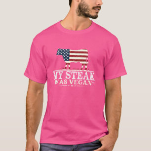 Camiseta Mi bistec era vegan - Steak BBQ Lover Anti Vegan