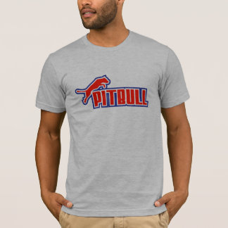 Camiseta Mi blanco rojo de Pitbull y azul
